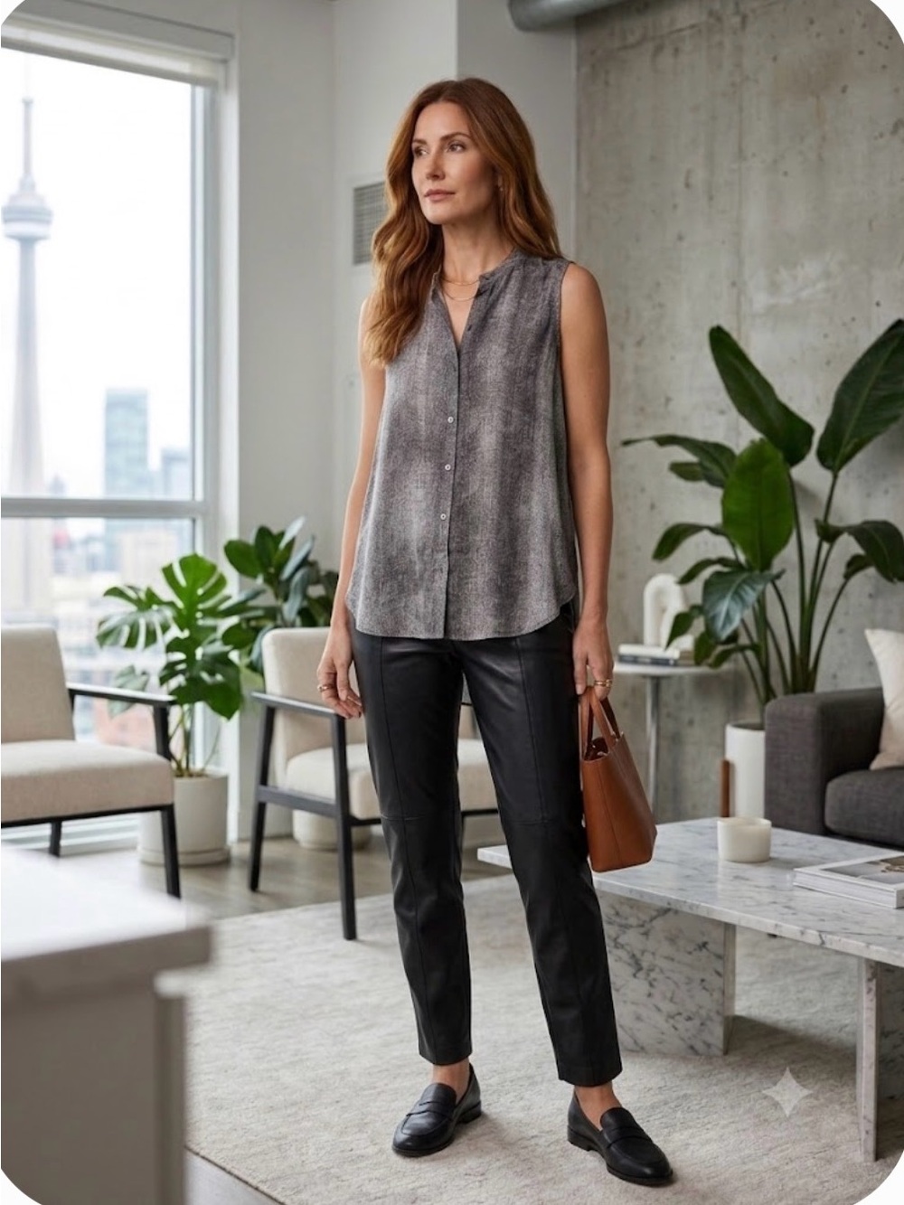 Eileen Fisher 100% Silk Hi-Lo Sleeveless Blouse